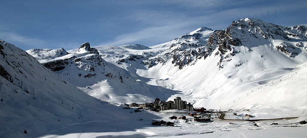 Tignes station des Alpes en hiver